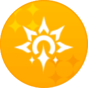 round yellow symbol resembling the sun