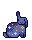 starry blue sky patterned bunny with one ear up and one ear down