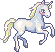 a white unicorn pixel with a light blonde mane